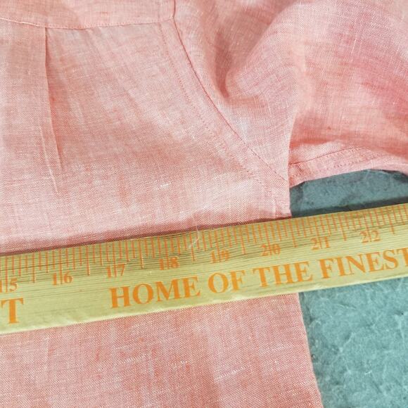 Jos A Bank Shirt Mens Small Red Linen Short Sleeve Button Up Pocket Summer Top - Picture 8 of 11